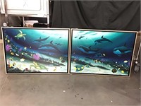 Wyland Signed P/P diptych. 37x28 each. See