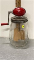 13" VINTAGE BUTTER CHURN W/ WOOD PADDLE