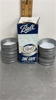 11PC BALL ZINC CAPS IN BOX - NEW OLD STOCK