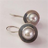 $120 Silver Freshwater Pearl Earrings