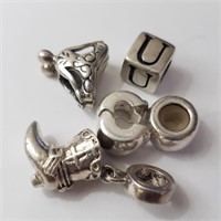 $220 Silver Pack Of 5 Pandora Style B