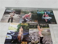 Qty (5) Women in Waders Calendars, 2013-17