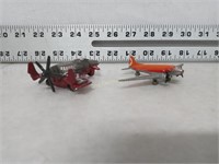 Lot of (2) Mattel Toy Airplanes