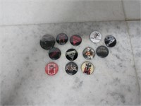 Qty (12) Assorted Heavy Metal Band Pins
