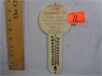 Lyons, IN Plastic Thermometer 8"T Good Glass