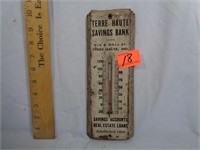 Terre Haute Savings Bank Metal Thermometer