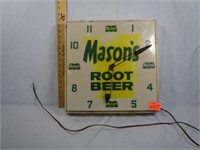 Mason's Root Beer Clock - Plastic 16"x16"