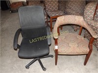 Rolling Mesh Office Chair & an Arm Chair