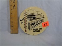 Union City Lumber Plastic Thermometer 7" Round