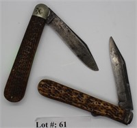 Two early pocket knives: Press Button Knife Co & M