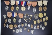 Grouping of vintage athletic medals & pins