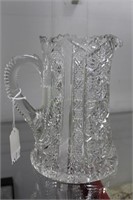 Brilliant cut lead crystal 8.5" water pitcher