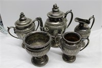 Redfield & Rice 5pc silver-plate coffee service