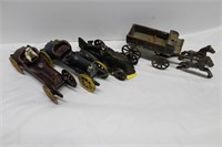 Four cast iron toys incl. Hubley, phantom racer, 2