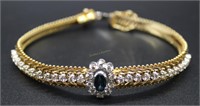 Stunning 14kt diamond & sapphire bracelet 19gtw