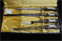 4pc Stag handled hand carved German carving set by