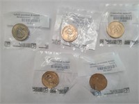 Set 5 Uncirculated 1979-2015 One Dollar Coins