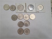 Lot 13 Half Dollar Coins 1964-1997