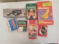 Lot of 7 Vintage Games-Rook, Tile Rummy, Travel