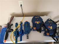 2 Vintage 1984 ghostbusters proton packs and 1 toy