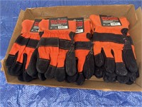 FLAT OF 10 NEW PAIR SPLIT LEATHER WORK GLOVES