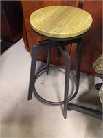One counter to bar height wood top stool