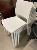 4 New White Joy S stack chairs patio restaurant