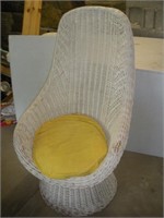 Wicker High Back Chair, 44 inches Tall