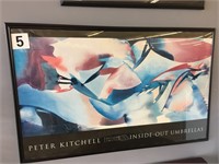 PETER KITCHELL INSIDE-OUT UMPRELLAS SIGNED FRAMED