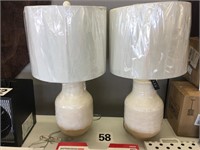 PAIR CERAMIC TABLE LAMPS