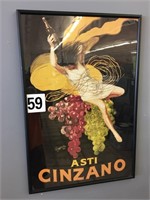 ASTI CINZANO SIGNED FRAMED WALL ART