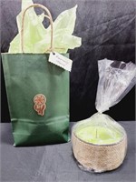 Designer Soy Candle & Gift Bag Rosemary Hemp