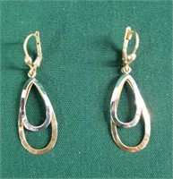 Marked 18K Gold/Silver Earrings-Turkey