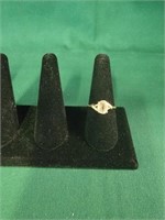 Marked 14K Gold Ring w/Pale Green Stone-