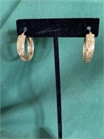 Marked 14K Gold Hoop Earrings-