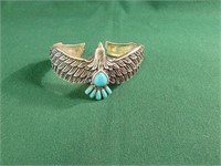 Marked .925 Turquoise Eagle Bracelet-