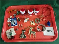 Assortment of Christmas Jewelry-