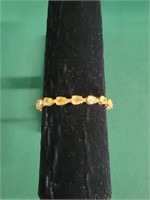 Marked 14K Gold Bracelet w/Yellow Stones 7.5"-