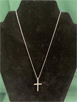 Marked 14K Chain w/Cross Pendent-