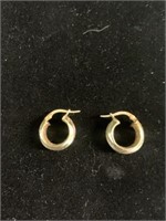 Marked 14K Gold Hoop Earrings-