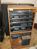 MAGNAVOX HIFI STEREO COMPONENT, SPEAKERS, AND CASE