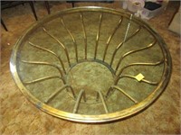 METAL COFFEE TABLE WITH GLASS TOP