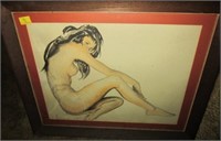 NUDE WATERCOLOR FRAMED
