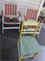 TWO CEDAR OUTDOOR CHAIRS