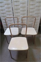 3 Vintage Folding Card Table CHAIRS
