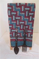 27.5" Wood Spoon & Fork  54" x72" Quilt