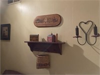 Wall hangings, candleholder, shelf