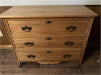Three drawer oak dresser