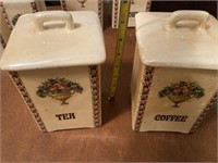 Coffee and sugar canisters marked Czechoslovakia