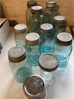 Assorted of size ball blue canning jars